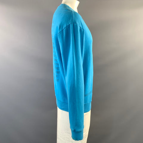 ENFANTS RICHES DEPRIMES SS2017 Size XL Blue Graphic Cotton Crew Neck Sweatshirt