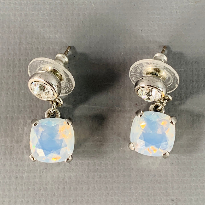 SWAROVSKI Silver Blue Crystal Post Earrings