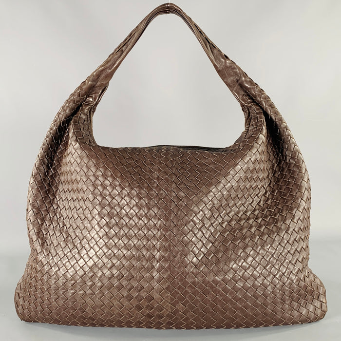 BOTTEGA VENETA 2009 Brown Woven Leather Hobo Shoulder Bag