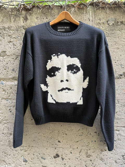 ENFANTS RICHES DEPRIMES FW2016 M Black White Knitted Wool Crew Neck Sweater