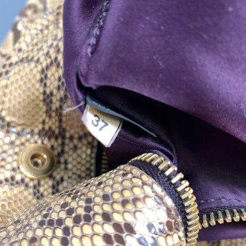 MIU MIU Tan Brown Snakeskin Snakeskin Leather Hobo Handbag