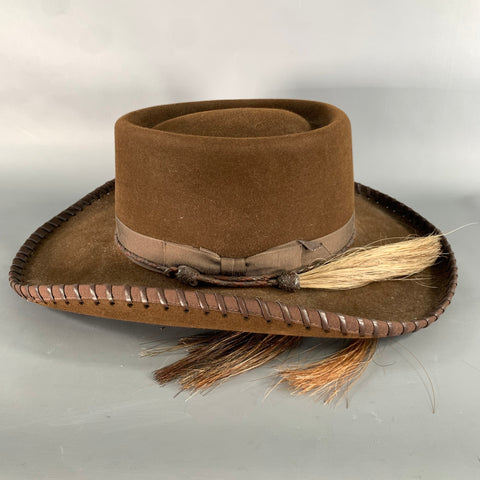 RAND'S Size 7 1/8 Brown Chocolate Beaver Fur Felt Hats