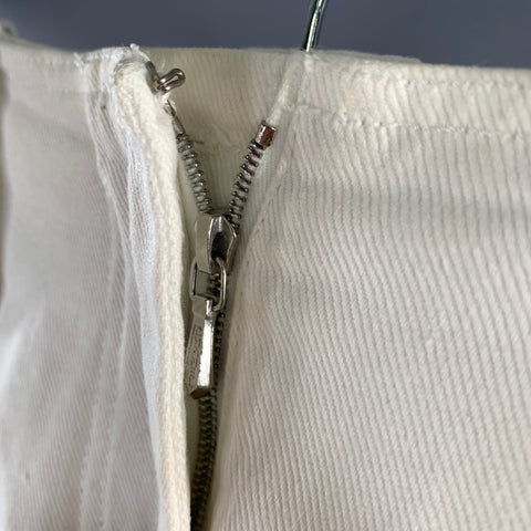 CHANEL SS2001 Size XS White Cotton Tapered Jeans