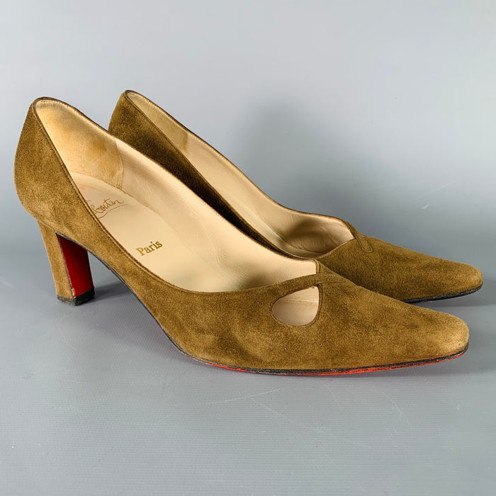 CHRISTIAN LOUBOUTIN Size 6.5 Brown Suede Heels Pumps
