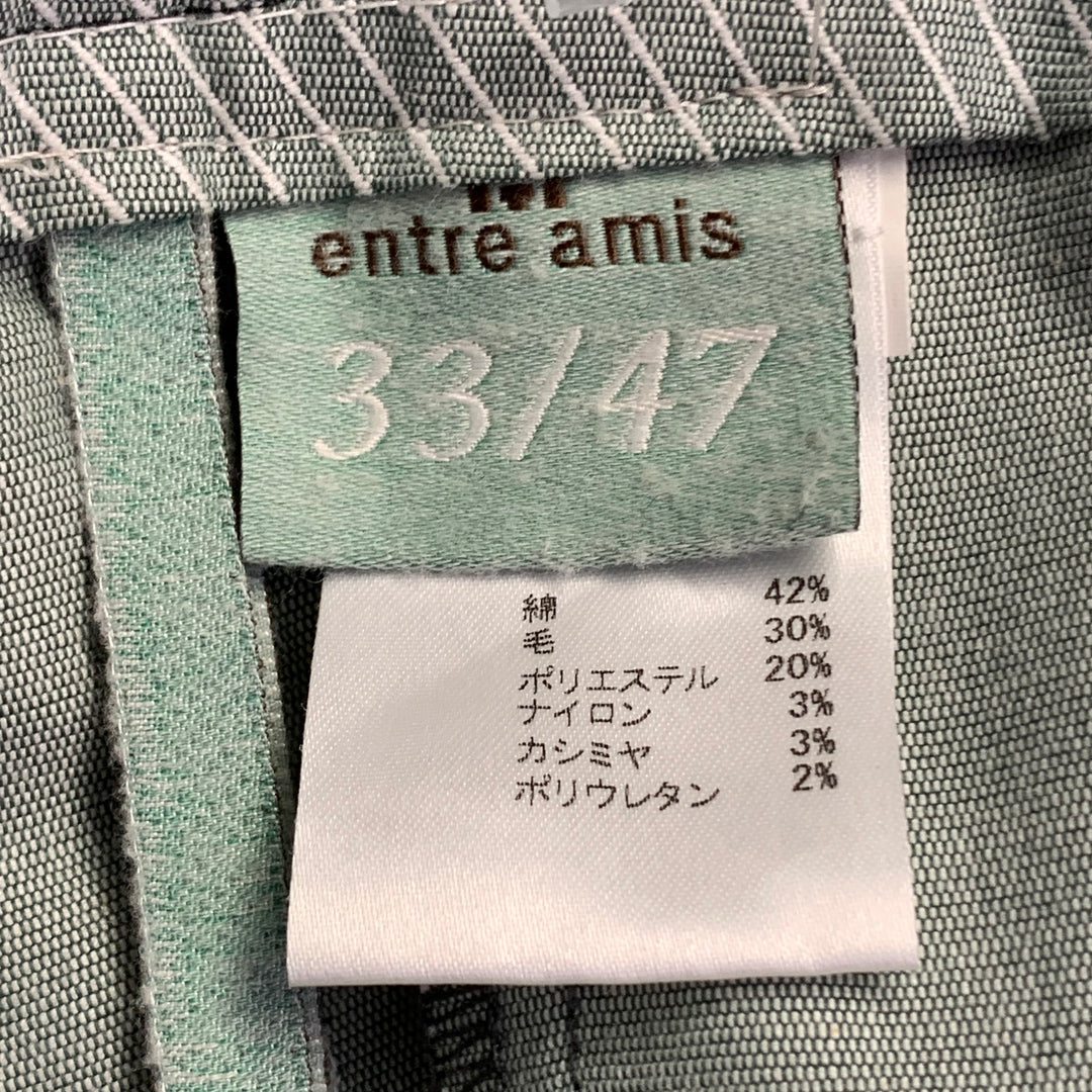 ENTRE AMIS Size 33 Black White Tweed Cotton Blend Drawstring Casual Pants