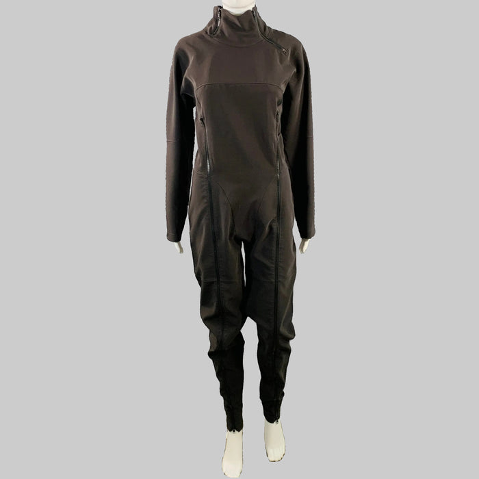 ISSEY MIYAKE Size M Black Polyester Blend High Neck Zip Up Jumpsuit