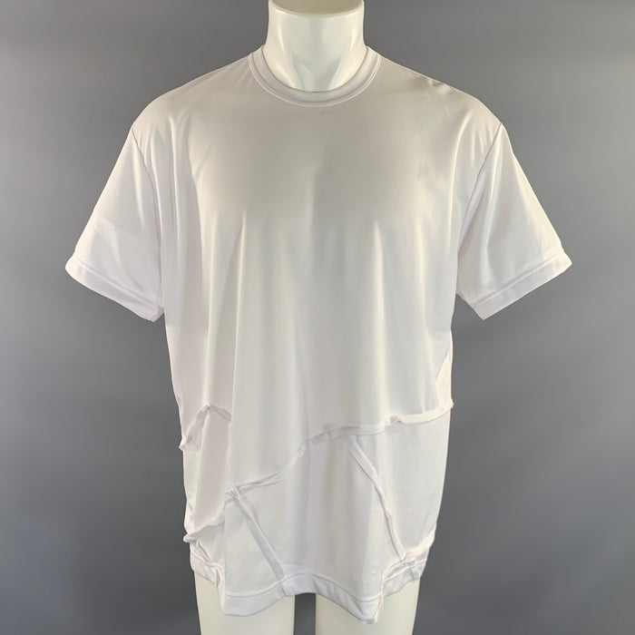 COMME des GARCONS HOMME PLUS SS2022 Size S White Polyester Crew Neck T Shirt