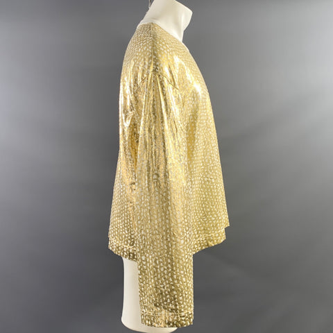 COMME des GARCONS AD2014 Size S Gold White Metallic Cotton Polyurethane Pullover