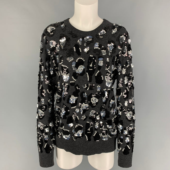 MICHAEL KORS COLLECTION Size M Charcoal Black Silver Sweater