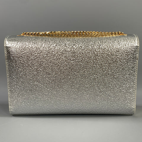 YSL Silver Gold 657228 Metallic Leather Cross Body Bag