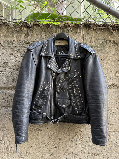 ENFANTS RICHES DEPRIMES ERD FW2016 S Black Patch Leather Biker Jacket
