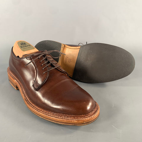 ALDEN Size 7 Brown Burgundy 99026 Leather Lace Up Shoes