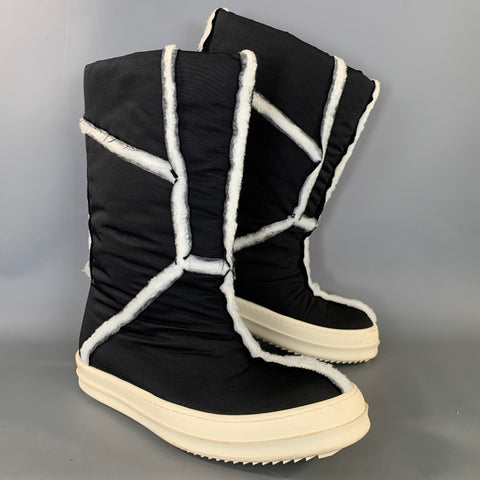 DRKSHDW Size 9 Black White Nylon Pull On Boots