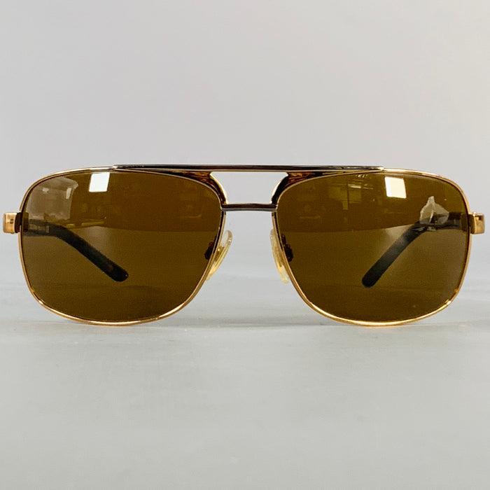 DOLCE & GABBANA Gold Tortoiseshell Metal Pilot Sunglasses