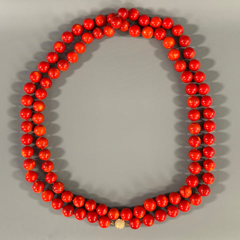 NO BRAND Red Gold Coral Necklace