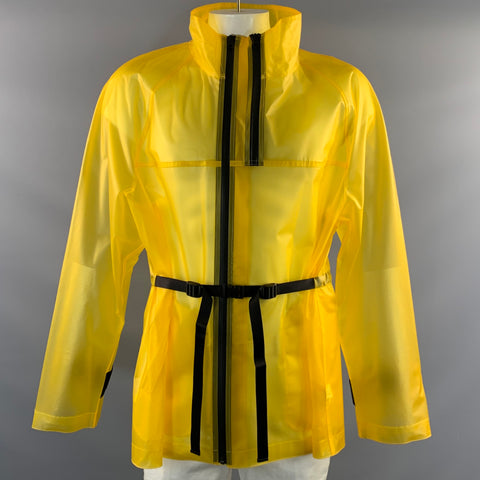 HELMUT LANG Size XXL Yellow Polyurethane Raincoat Jacket