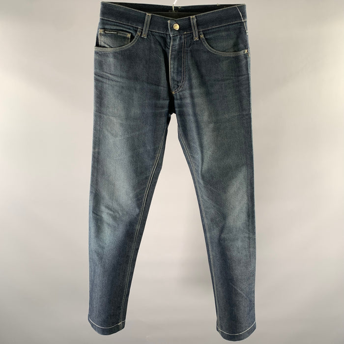 DOLCE & GABBANA Size 30 Navy Indigo Denim Slim Jeans