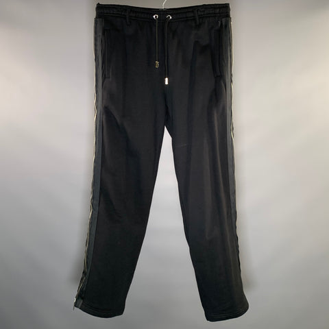BLOOD BROTHER Size L Black Cotton Wide Leg Casual Pants