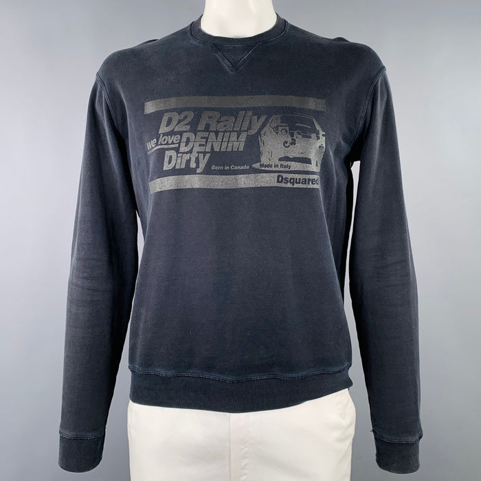DSQUARED2 Size L Black Cars Graphic Long Sleeve Sweatshirt