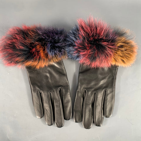 ECHO Size L Black Color Block Sheepskin Leather Gloves