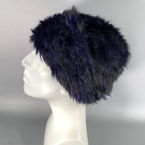 JOCELYN One Size Purple Black Knit Rabbit Hats