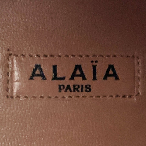 ALAIA Size 7.5 Black Studded Suede Pull On Stiletto Booties