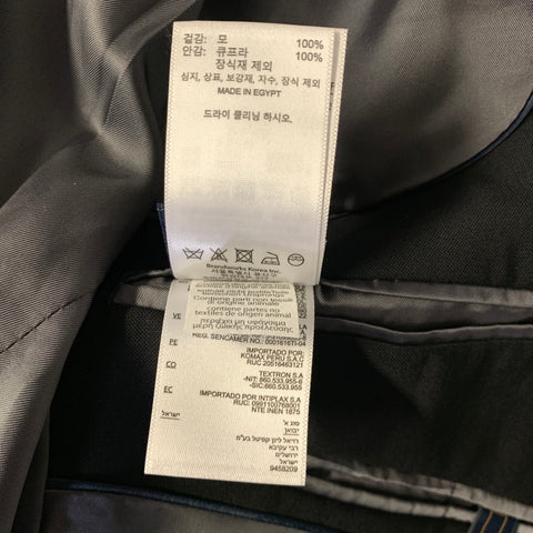 BROOKS BROTHERS Chest Size 42 Regular Black Wool Notch Lapel 36 30 Suit