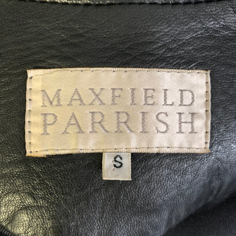 MAXFIELD PARRISH Size S Black Leather Button Up Jacket