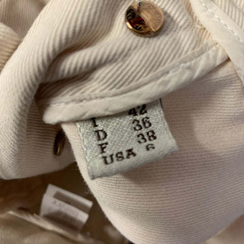 BRUNELLO CUCINELLI Size 6 White Cotton Blend Tapered Jeans