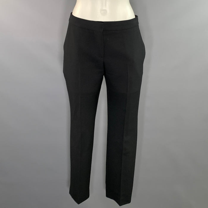 ALEXANDER MCQUEEN Size 2 Black Wool & Silk Tapered Dress Pants