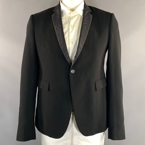 RICK OWENS FW2018 Chest Size 44 Black Wool Notch Lapel Sport Coat