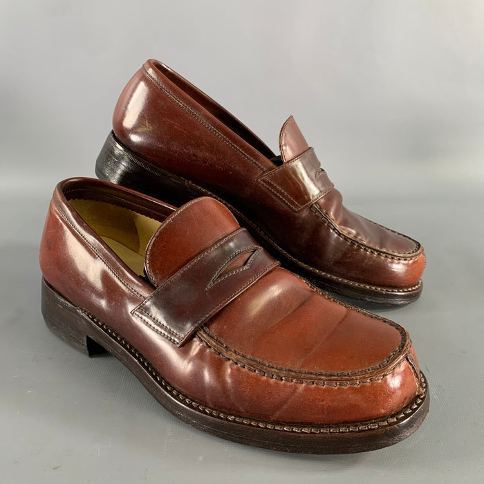 JIL SANDER Size 8 Burgundy Leather Loafer