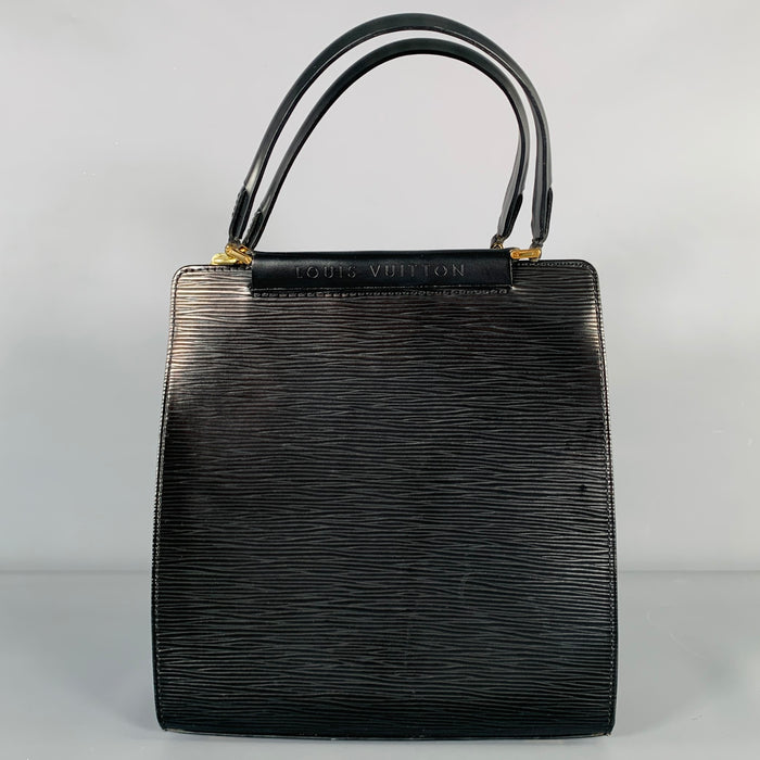 LOUIS VUITTON Black Epi Leather Top Handles Handbag