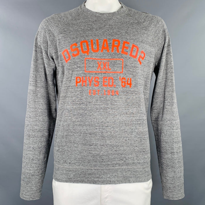 DSQUARED2 Size L Grey Red Logo Sweatshirt