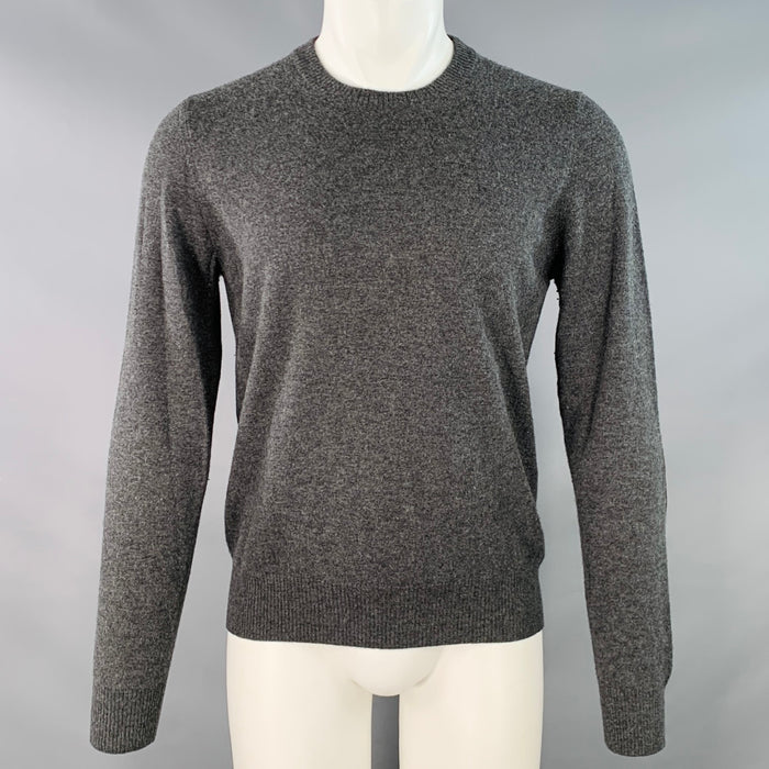 MAISON MARGIELA Size M Grey Brown Wool Suede Elbow Patches Sweater
