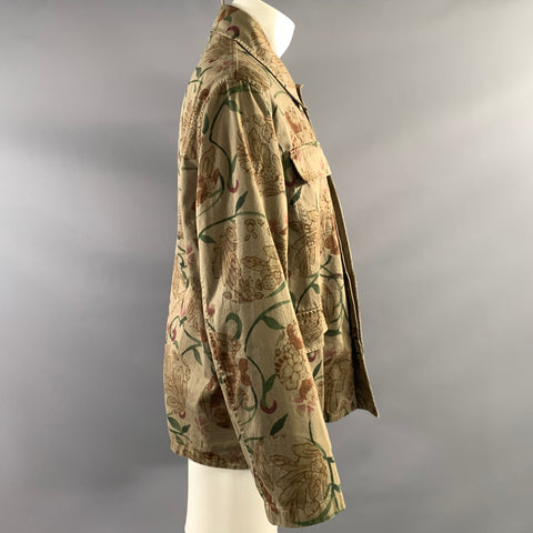 OUR LEGACY AW2024 Size 38 Green Brown Floral Cotton Button Up Jacket