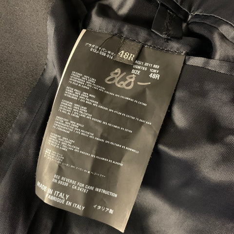 PRADA FW2011 Size 38 Black Wool Pointed Collar Jacket