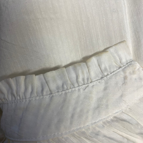 FRAME Size XL White Linen & Rayon Ruffle Casual Top