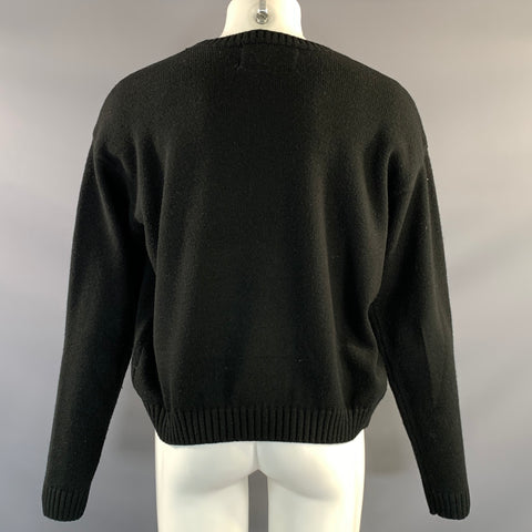 ENFANTS RICHES DEPRIMES FW2016 M Black White Knitted Wool Crew Neck Sweater
