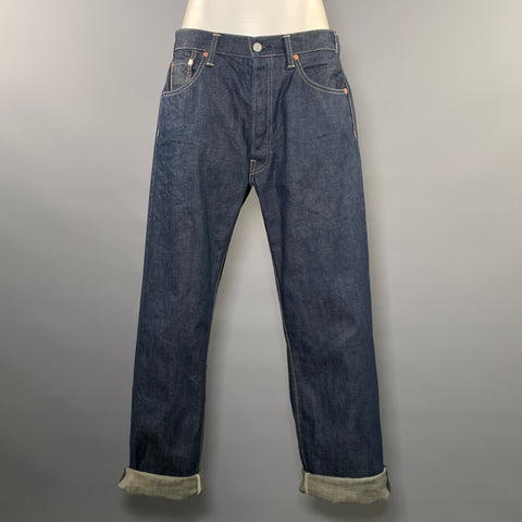 45rpm Size L Blue Cotton Contrast Stitch Straight leg Jeans