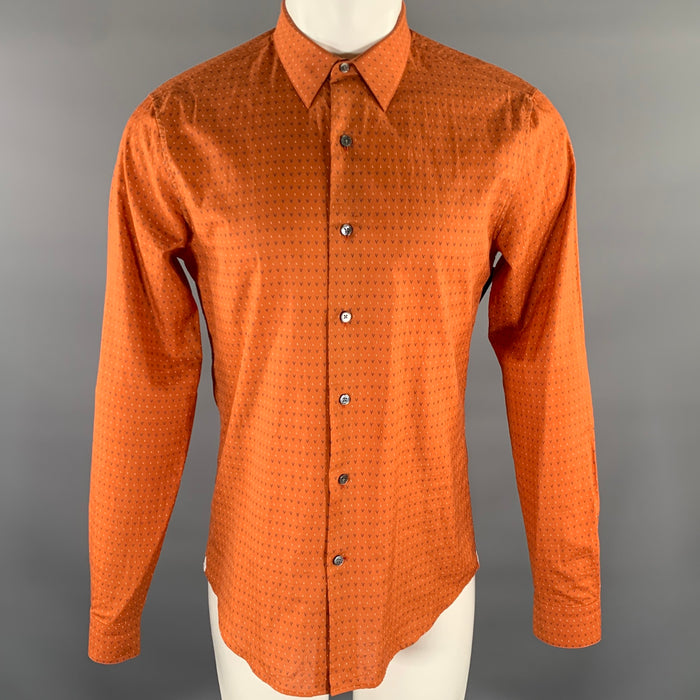 LOUIS VUITTON Size M Orange Blue White Logo Long Sleeve Shirt