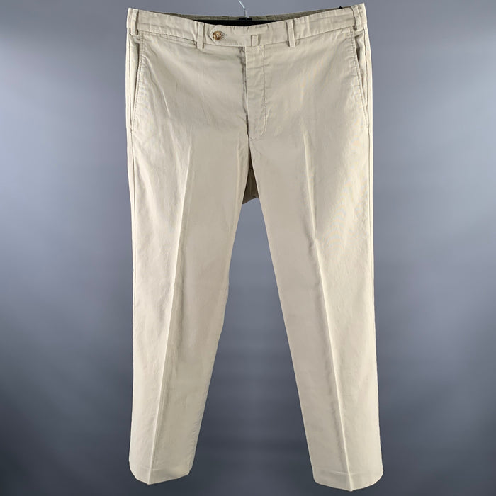 ERMENEGILDO ZEGNA Size 36 Khaki Cotton Straight Casual Pants