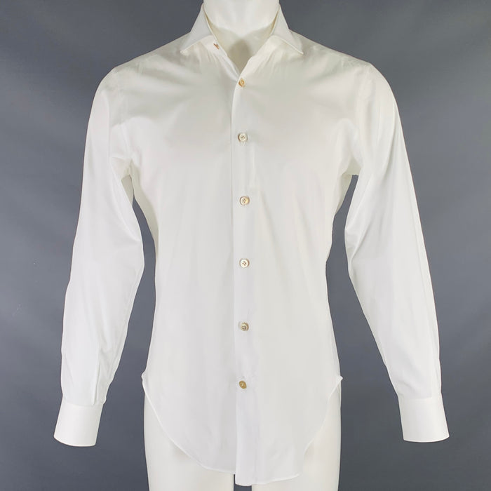 KITON Size S White Cotton Button Up Long Sleeve Shirt