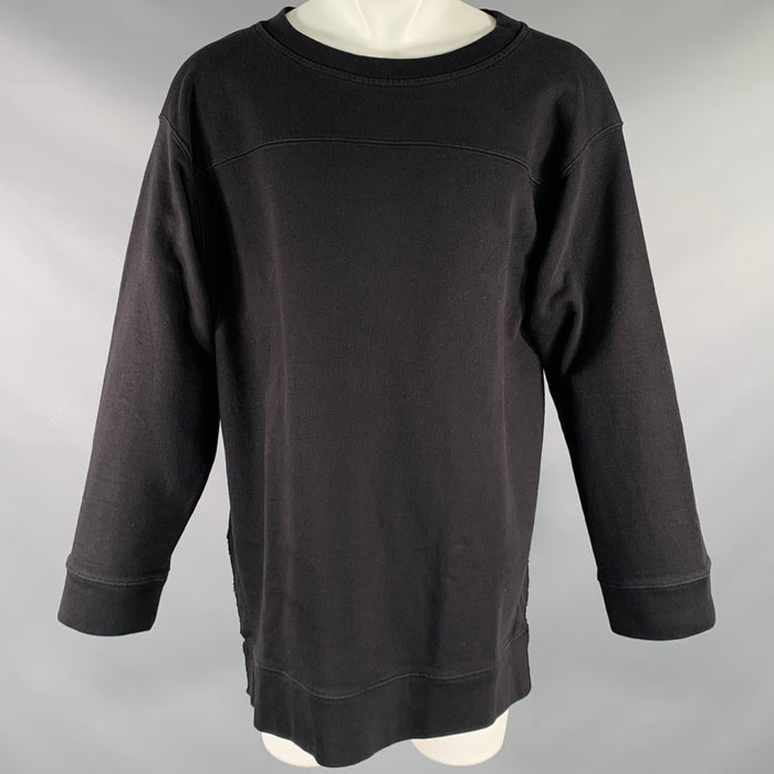 DRIES VAN NOTEN Size S Black Cotton Cut Out Crew Neck Sweatshirt