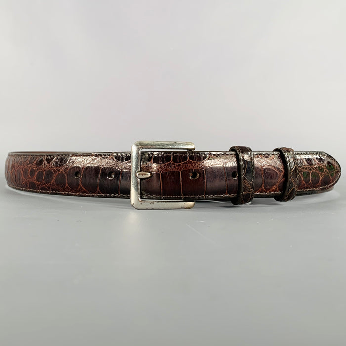 COACH Size 34 Brown Alligator Leather Belt