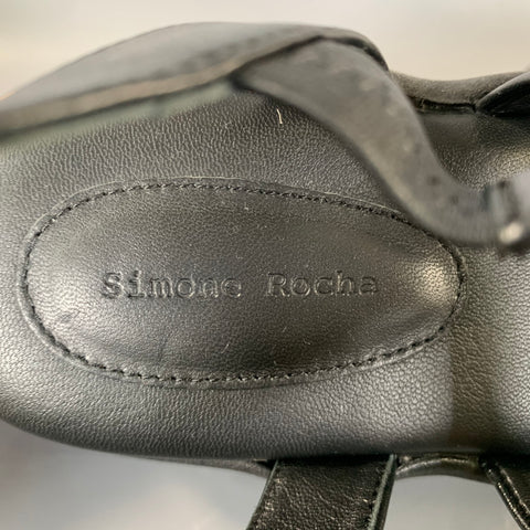 SIMONE ROCHA SS2021 Size 5 Black White Sandals