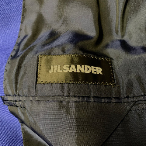 JIL SANDER Chest Size 42 Blue Cobalt Wool & Mohair Notch Lapel Sport Coat