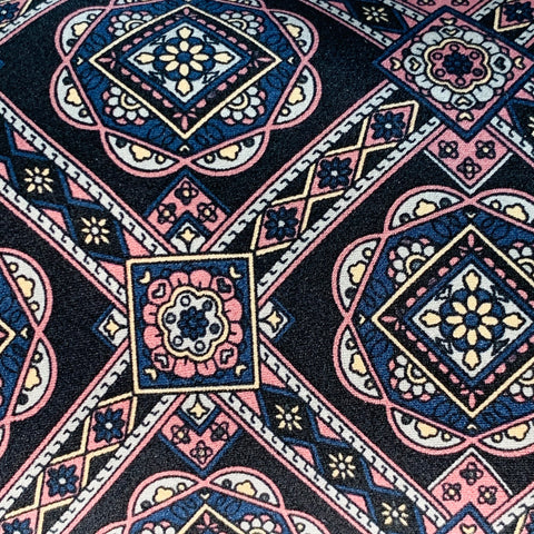 CHRISTIAN DIOR Black Purple Abstract Silk Tie