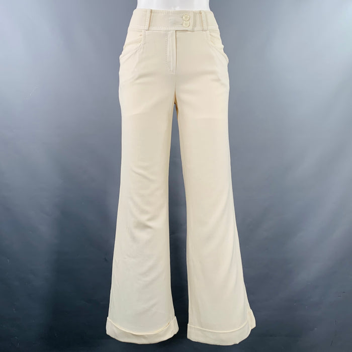 CHRISTIAN DIOR Pantalon habillé ample crème en mélange de viscose taille 4