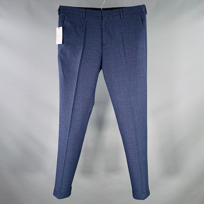 PAUL SMITH Size 34 Navy Wool Flat Front Tapered Cuffed Dress Pants
